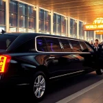 World Cup Group Transportation featuring a luxury limousine ready to welcome fans at LAX during the FIFA World Cup.