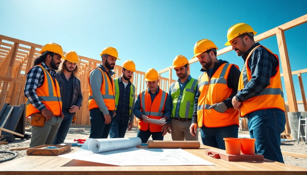 On-site training for construction trade schools in texas showcasing trainees and equipment.