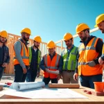 On-site training for construction trade schools in texas showcasing trainees and equipment.