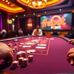 F8Bet gaming atmosphere showcasing poker chips and a thrilling casino table experience.