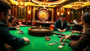 Người chơi đang tận hưởng một ván poker đầy hồi hộp tại casino tik88, thể hiện sự sang trọng và phấn khích.