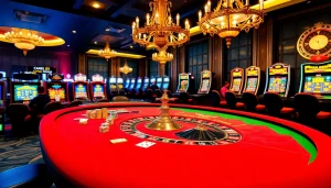 Experience high-stakes gaming at https://rr88.wales/ with vibrant roulette, poker chips, and luxury décor.