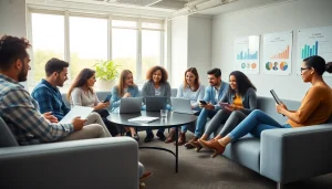Collaborative meeting on trending career ideas for 2025 in a modern office.