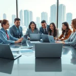 Engage in VAT Consultancy in Abu Dhabi with expert consultants collaborating in a modern office.