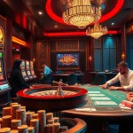 Players engaging in thrilling games at nhà cái rr88, showcasing luxurious casino elements.