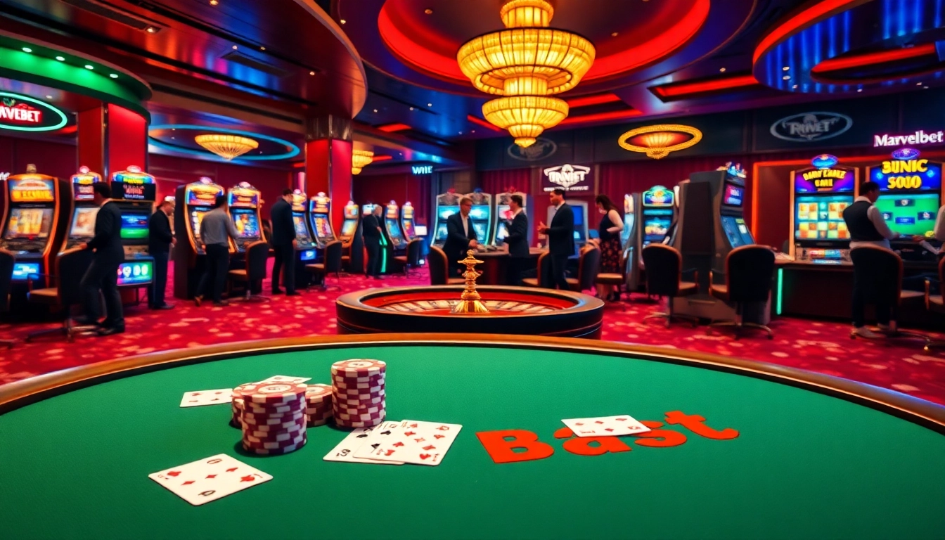 Marvelbet offers an exhilarating casino experience with glamorous poker tables and exciting games.