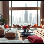 Interior design dubai showcasing a luxurious living space with modern decor.
