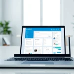 Build your professional resume using an efficient resume builder interface in a bright workspace.