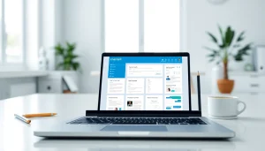 Build your professional resume using an efficient resume builder interface in a bright workspace.