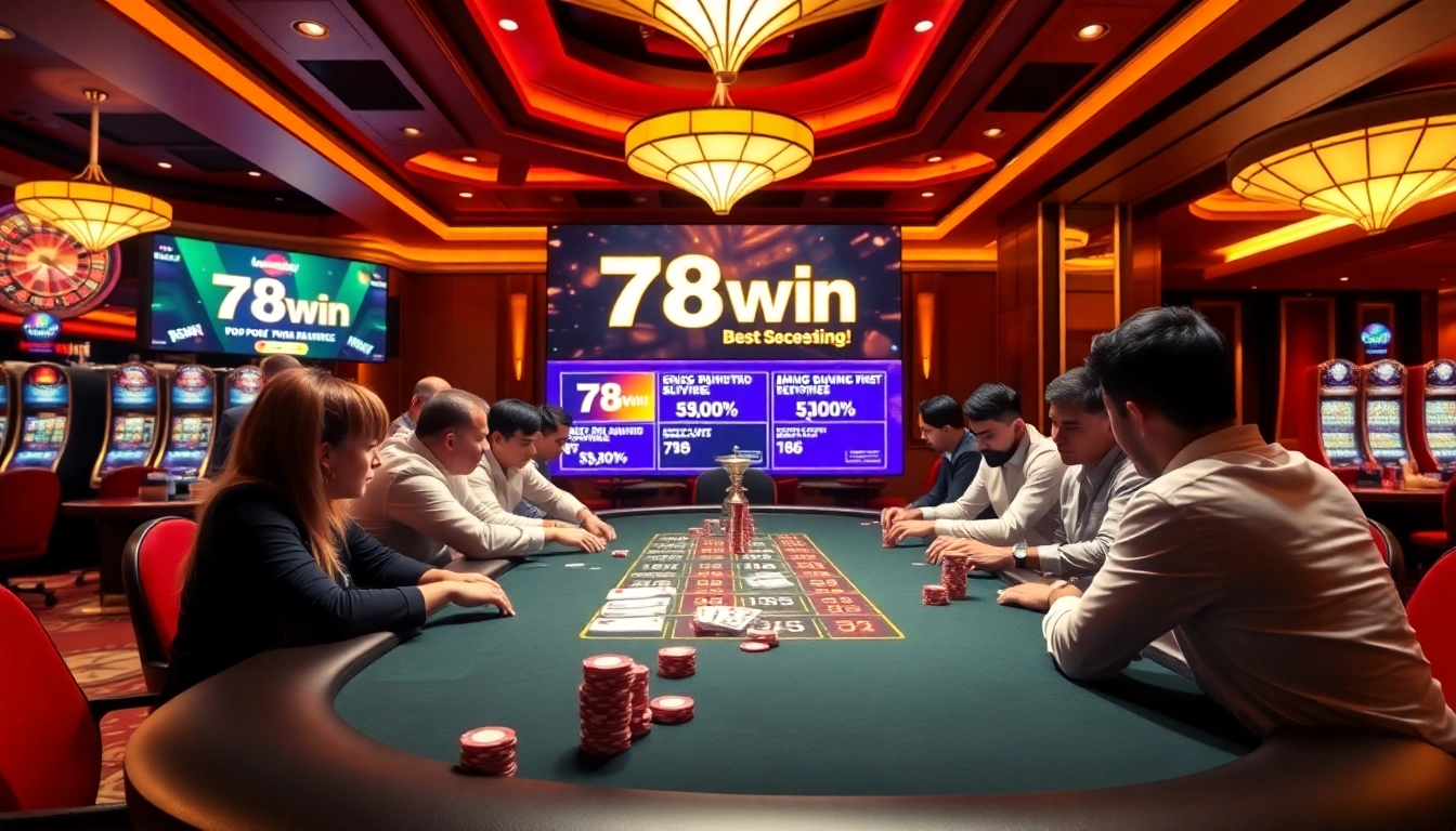 Experience the thrill of winning at 78win with engaging casino tables and vibrant gaming atmosphere.