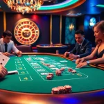 Strategic Baccarat gameplay at Bin88 casino with players and cards on a luxurious table.