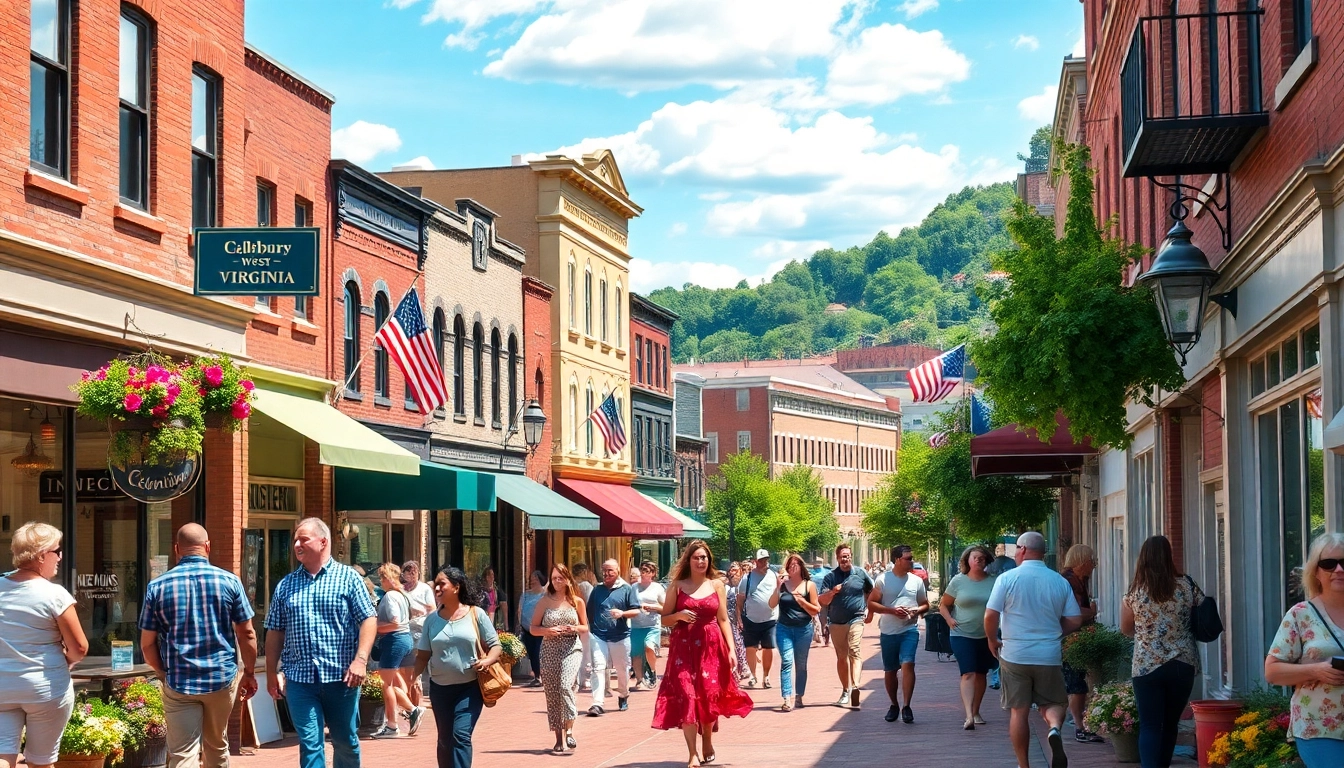 Explore Clarksburg's vibrant street life with historic architecture and local culture.
