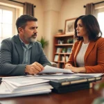 Consultation with a public adjuster near me, showcasing professionalism and warmth in an office.