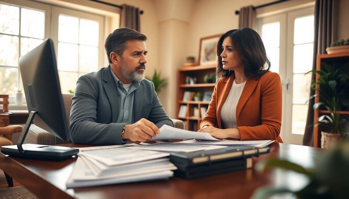 Consultation with a public adjuster near me, showcasing professionalism and warmth in an office.