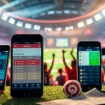 Explore sports betting apps Georgia through engaging visuals of smartphones and enthusiastic fans.