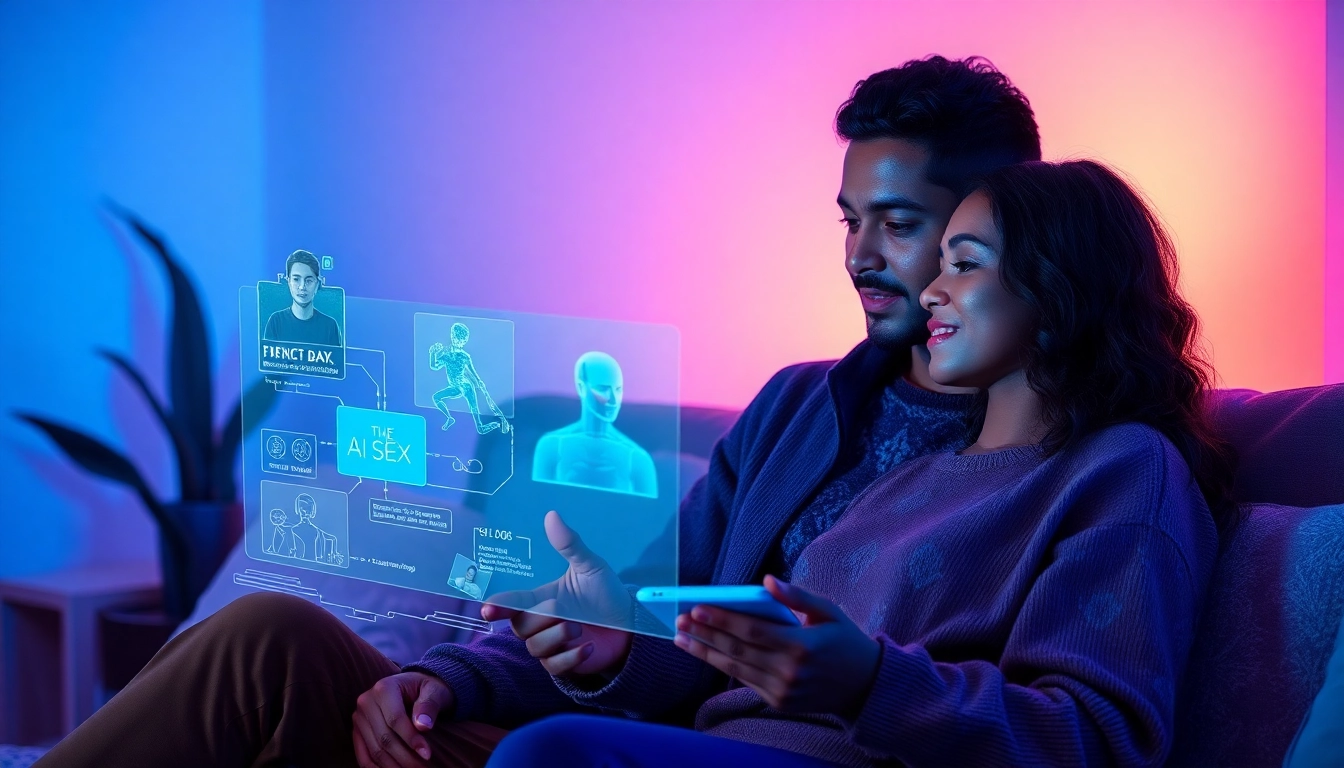 A couple exploring intimate AI interactions about ai sex in a modern, thoughtful setting.