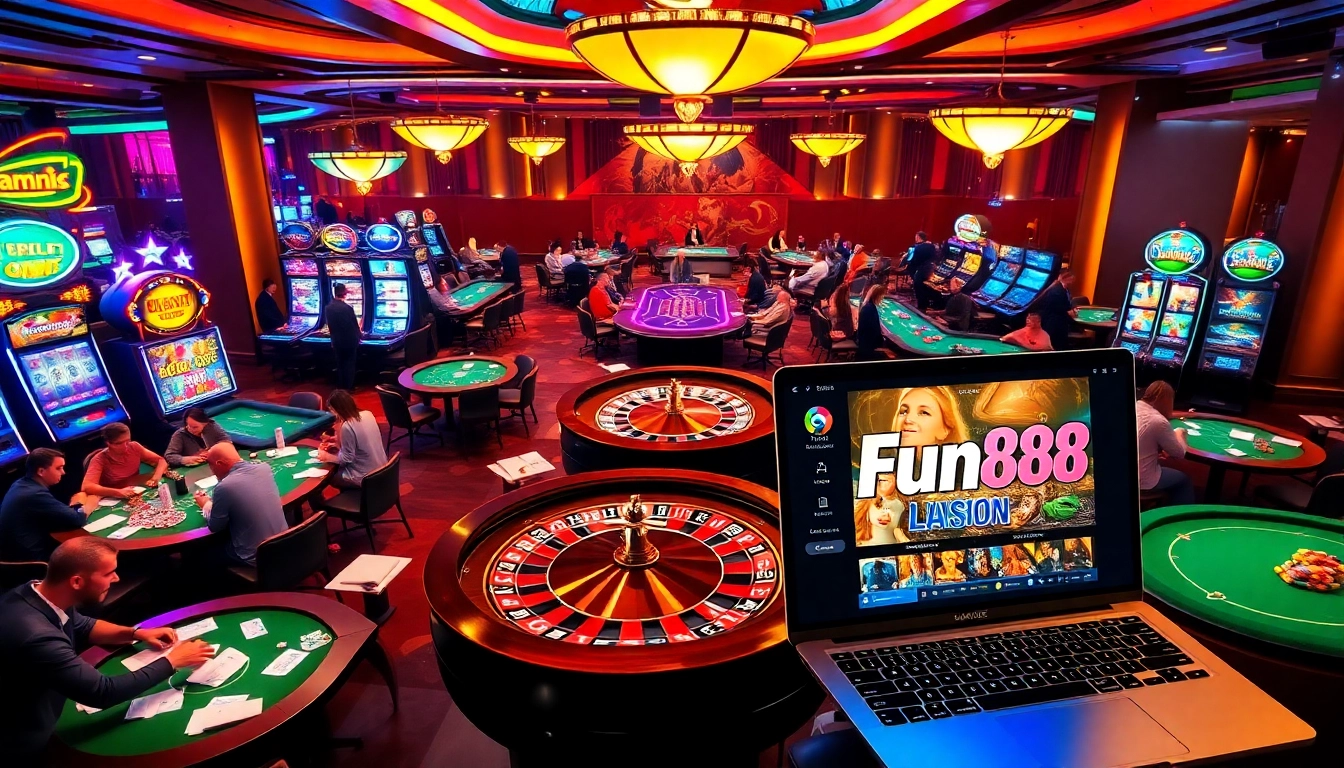 Experience thrilling gameplay at Fun88 link with vibrant casino tables and exciting betting options.