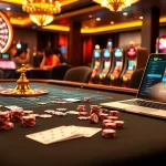 Players enjoying a thrilling gambling experience at Vua99 with cards, chips, and a lively casino atmosphere.