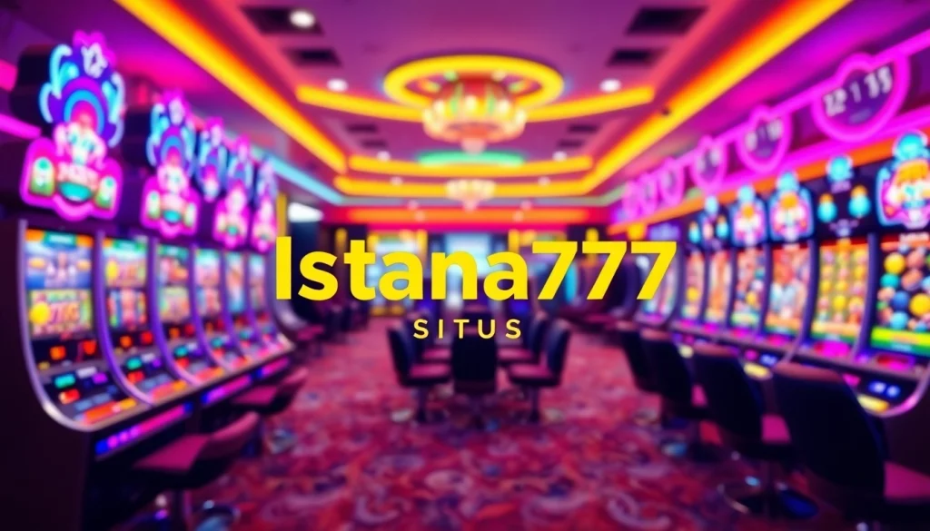 Jelajahi Istana777 Situs dengan tampilan kasino online yang menarik dan slot berwarna-warni.
