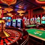 Babu88 casino scene showcasing excitement with roulette, slot machines, and engaged players.