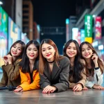 blackpink members showcasing their unique styles and vibrant personalities in an urban portrait.