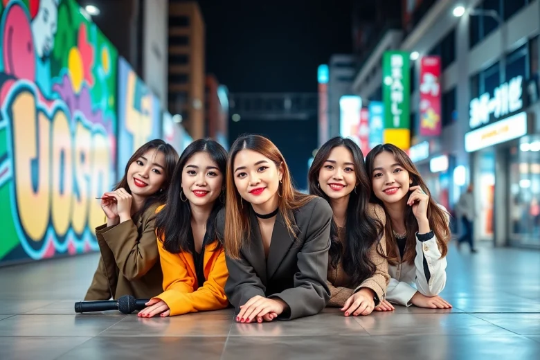 blackpink members showcasing their unique styles and vibrant personalities in an urban portrait.
