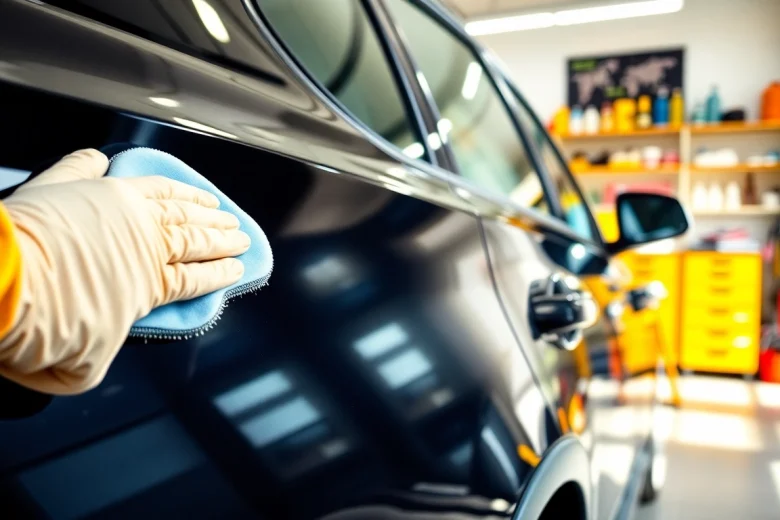 Experience exceptional car detailing Chattanooga service with a professional detailer working on a sleek sedan.