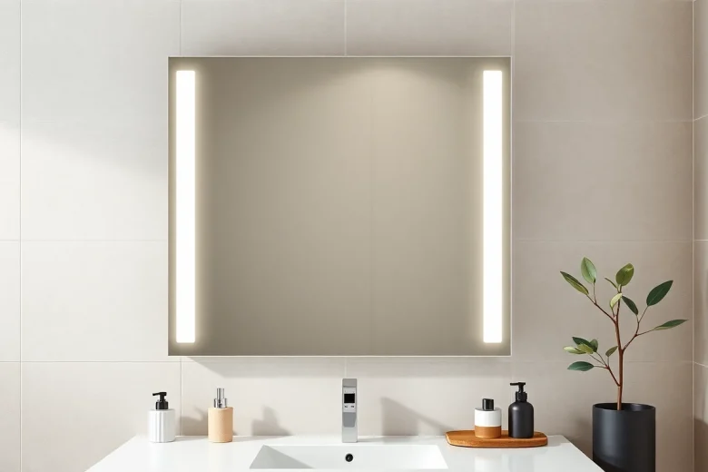 Enhance your space with a stunning mirror light mirror featuring soft LED lighting.