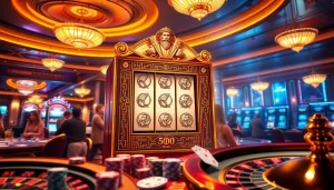 Para pemain yang menguji keberuntungan mereka pada mesin slot Olympus 1000 di kasino yang semarak.