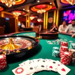 Play casino games at MM88, featuring vibrant poker chips and luxury roulette tables.