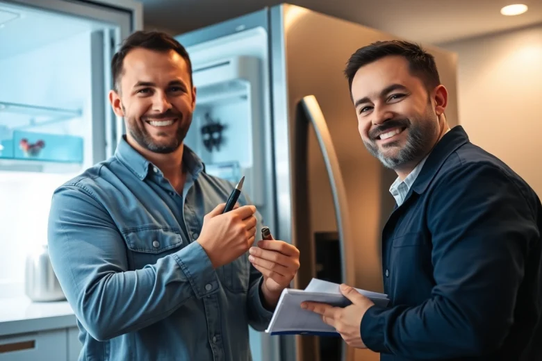 Expert technician engaged in refrigerator repair service in Ottawa for optimal appliance functioning.
