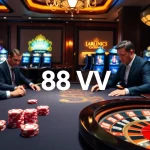 Experience the thrill of gaming at 88 VV with vibrant poker tables and roulette wheels.