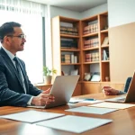 Consultation with an intellectual property lawyer showcasing professionalism and expertise.
