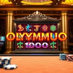 Spin the Olympus 1000 slot machine amidst luxurious casino excitement and vibrant symbols.