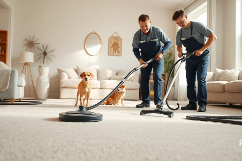 Local carpet cleaners carefully restore a home's carpets to pristine condition while ensuring a friendly atmosphere.