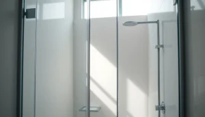 Admire douches à l'italienne with sleek glass panels and elegant tile designs.