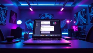 Dynamic NSFW AI chat interface showcased in a modern digital workspace.