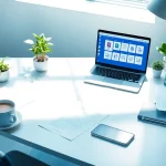 WPS官网：专业办公场景，展示笔记本上的 WPS Office 功能。