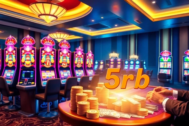 Experience thrilling slot gameplay with a 5rb deposit at vibrant online casinos, showcasing excitement and luxury.