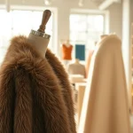 Verken imitatie bont stof met elegante texturen en natuurlijke kleuren in een showroom.
