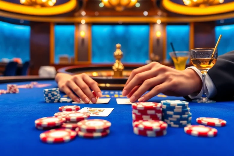 Engaging scene of vibrant casino chips and cards showcasing csgo gambling sites excitement.