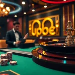Exciting online gambling setup showcasing 7upbet with vibrant poker chips and betting slips.