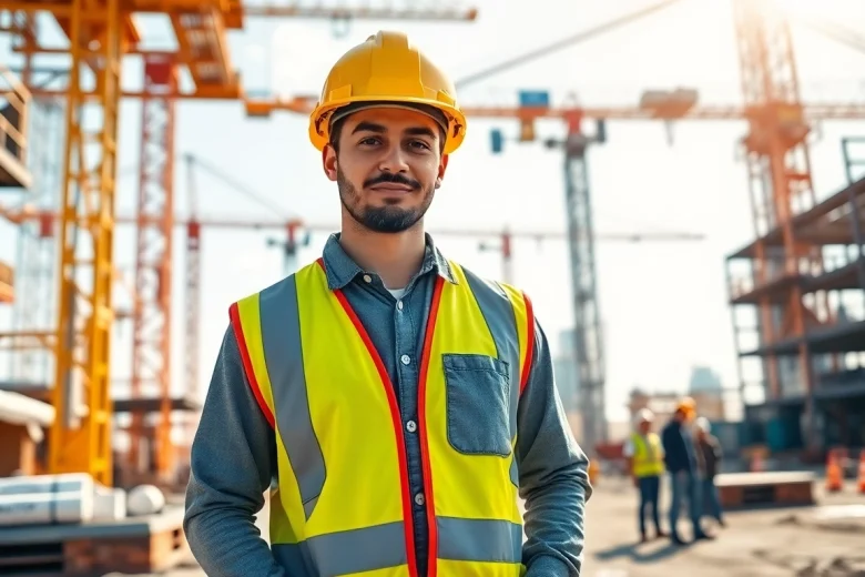 A construction worker at a Texas site, showcasing opportunities at construction trade schools in Texas.