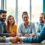 Warranty company for customers and repair providers showcasing a diverse team collaborating in a bright office.