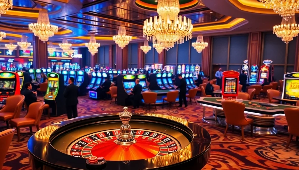 Experience the thrill of nk88 at a luxurious casino with roulette, poker, and slot machines.