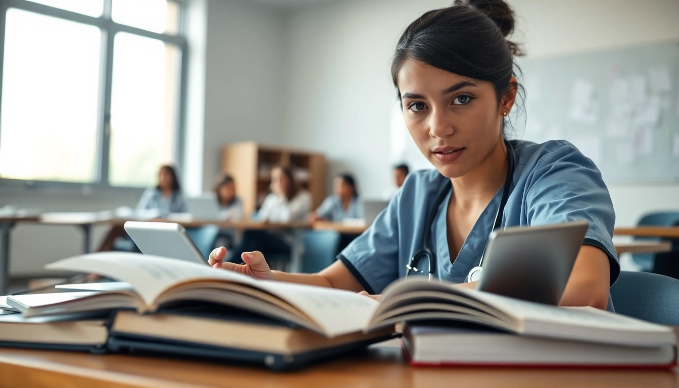 Nursing capstone project writing service assisting a dedicated nursing student in a study environment.