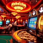 Para pemain bersemangat menikmati Slot Depo 5rb di kasino mewah dengan mesin slot yang berwarna-warni.