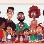 A collection of vibrant African American cartoons characters showcasing diversity and fun.