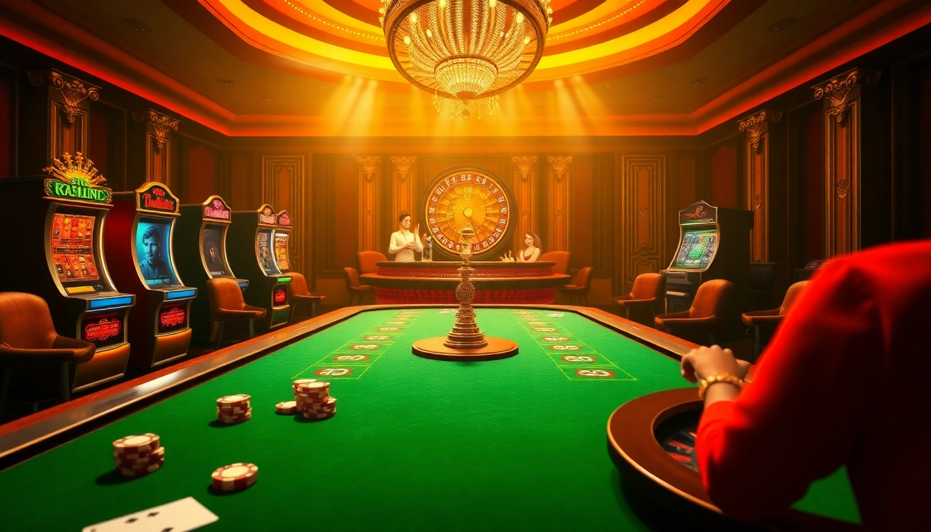 Participez à l'excitation du casino en ligne France à une table de jeu virtuelle de luxe avec des jetons vibrants.