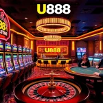 Experience the excitement of U888 as players engage with vibrant slot machines and roulette.